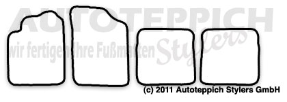 Das Schnittmuster für Fussmatten Citroen Xsara Coupe_1989-2004