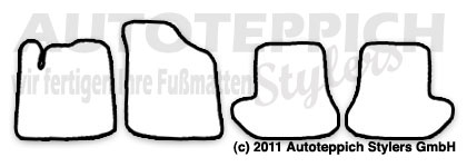 Das Schnittmuster für Fussmatten Citroen C3 Pluriel_2003-2010