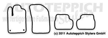 Das Schnittmuster für Fussmatten Citroen DS3 FLH_2010-