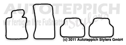 Das Schnittmuster für Fussmatten BMW E60 E61 Limo Touring_2003-2010