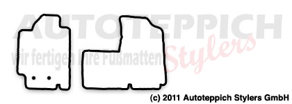 Das Schnittmuster für Fussmatten Fiat Multipla_1999-2010