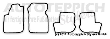Das Schnittmuster für Fussmatten Ford Ka1 BBT_1996-2008